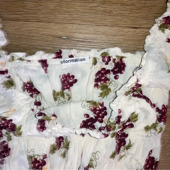 Reformation Amarena Floral Top Blouse Women’s Size XS Cropped - Picture 5 of 7